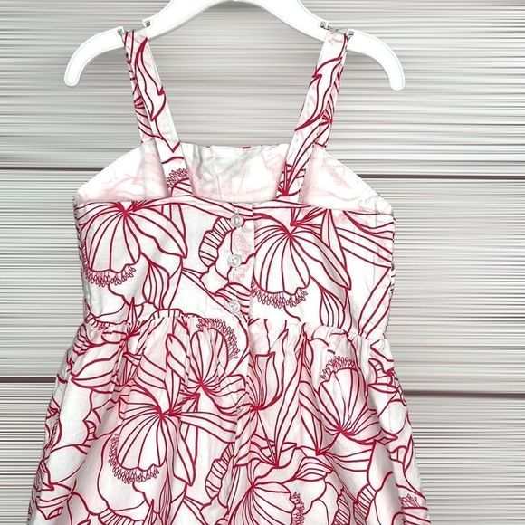 JANIE AND JACK Peony Double Knot Jumpsuit Floral Wide Leg Cotton Romper Size 3 - Picture 7 of 12